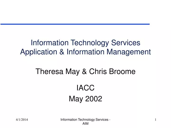 information technology services application information management