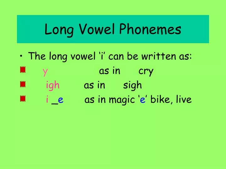 long vowel phonemes