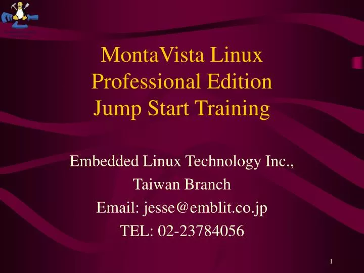 montavista linux professional edition jump start training