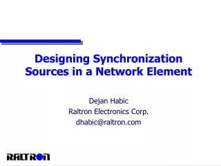 Designing Synchronization Sources in a Network Element