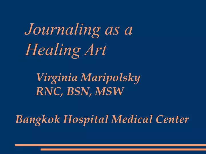 journaling as a healing art