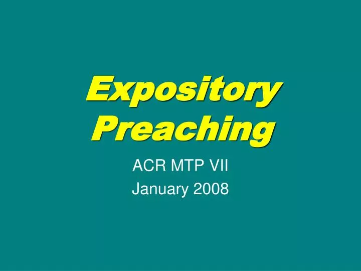expository preaching