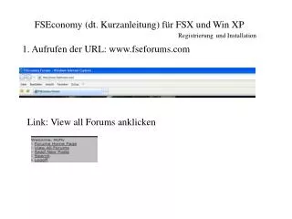 FSEconomy (dt. Kurzanleitung) für FSX und Win XP