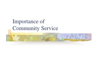 Importance of Community Service
