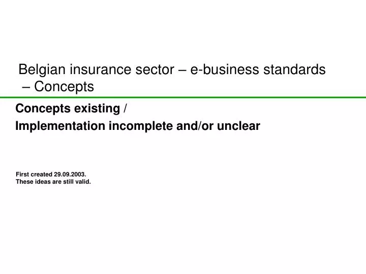 belgian insurance sector e business standards concepts