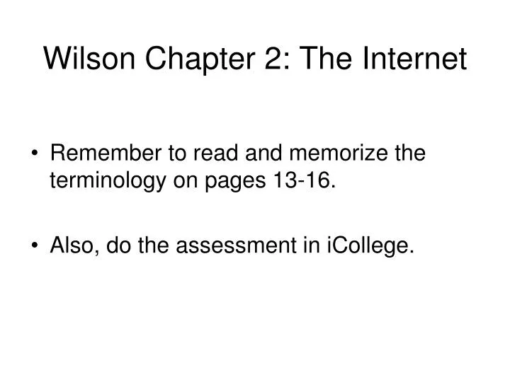 wilson chapter 2 the internet