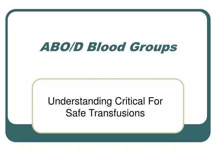 abo d blood groups