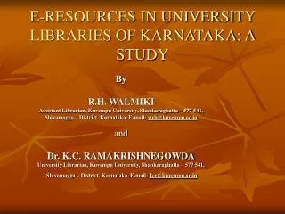 e resources in university libraries of karnataka a study