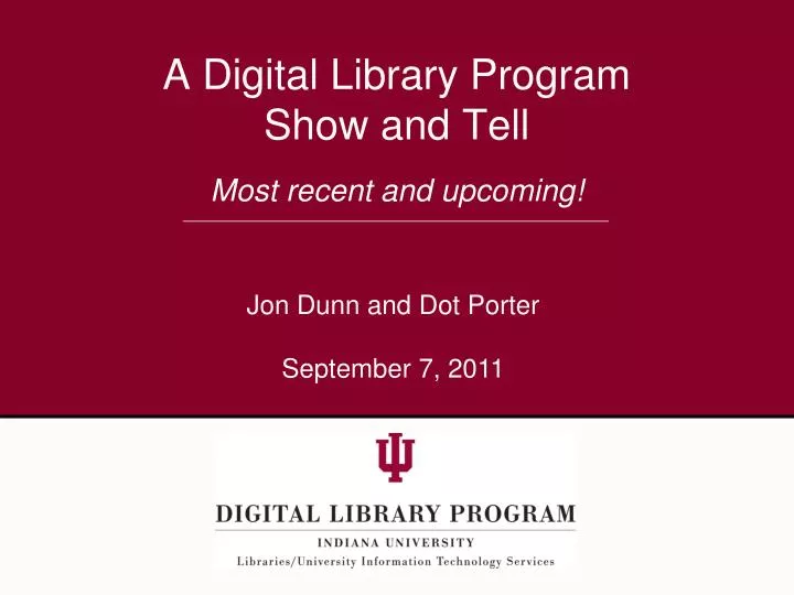 a digital library program show and tell