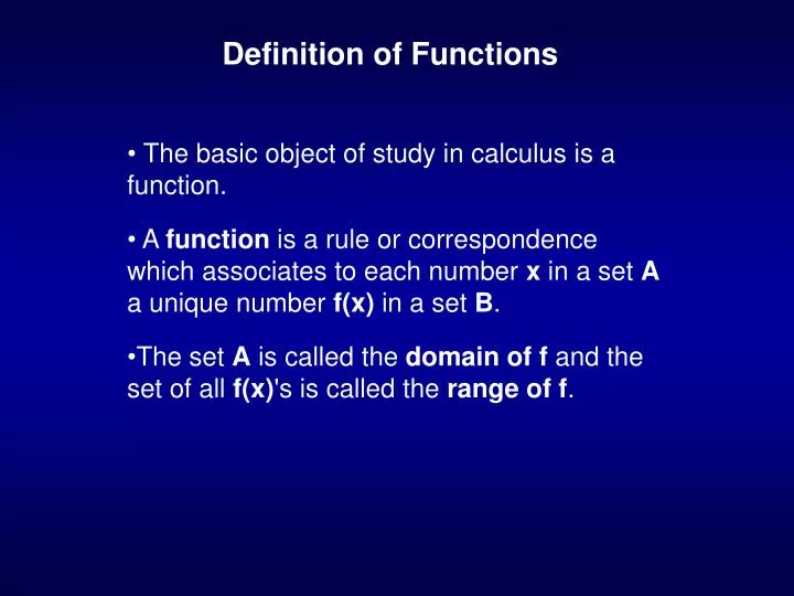 definition of functions