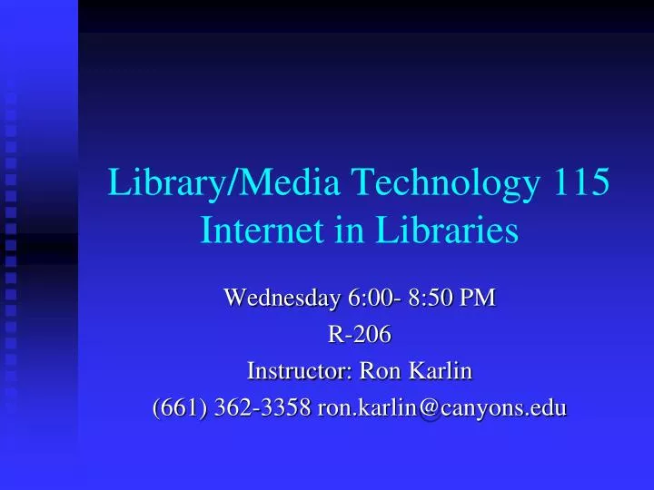 library media technology 115 internet in libraries