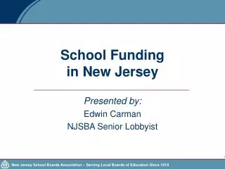 School Funding in New Jersey