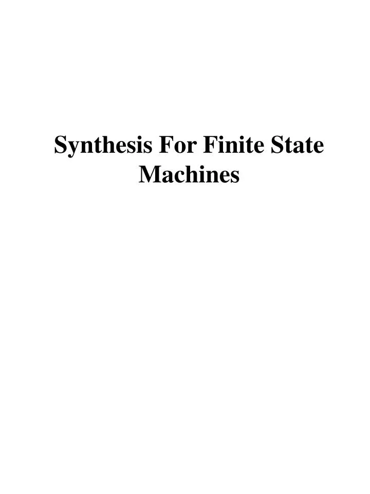 synthesis for finite state machines
