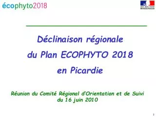 Déclinaison régionale du Plan ECOPHYTO 2018 en Picardie