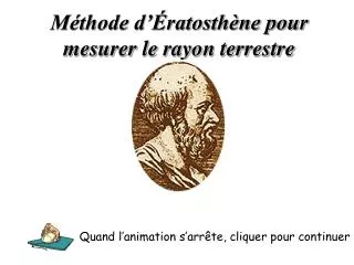 Méthode d’Ératosthène pour mesurer le rayon terrestre
