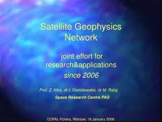 Satellite Geophysics Network