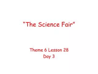 “The Science Fair”