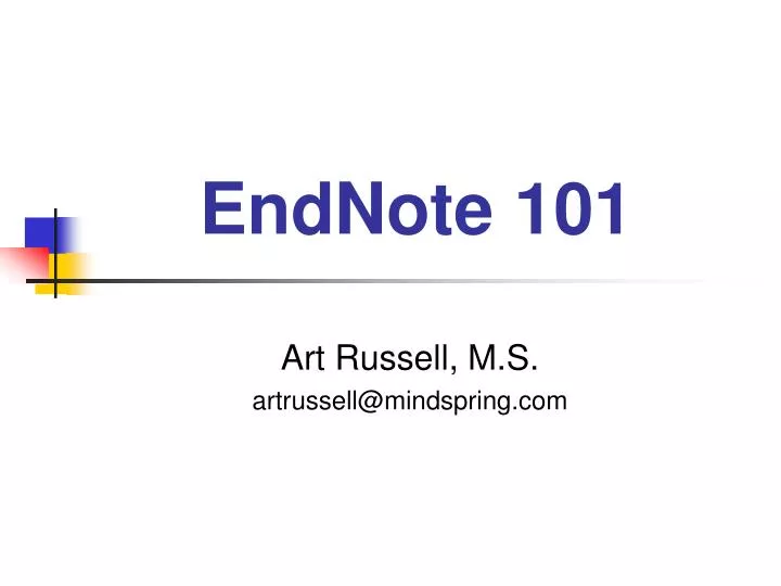 endnote 101