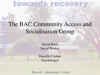 The BAC Community Access and Socialisation Group