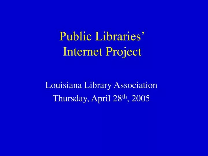 public libraries internet project