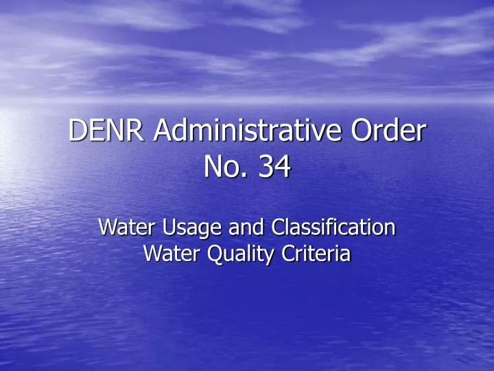 denr administrative order no 34