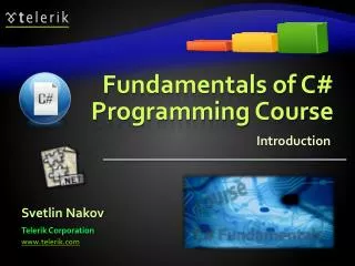 Fundamentals of C# Programming Course