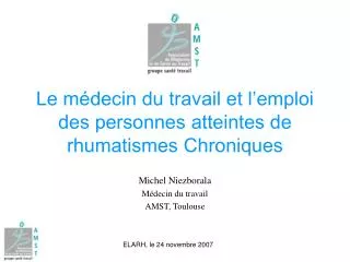 le m decin du travail et l emploi des personnes atteintes de rhumatismes chroniques