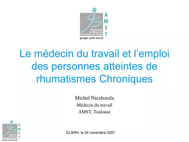 le m decin du travail et l emploi des personnes atteintes de rhumatismes chroniques