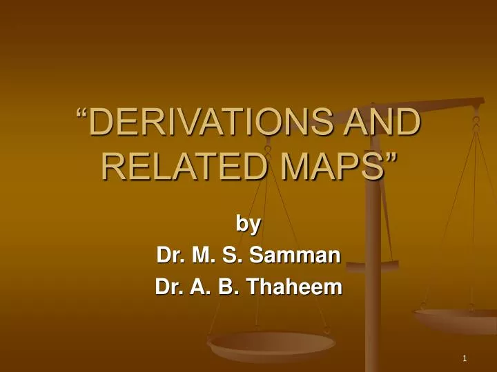 derivations and related maps