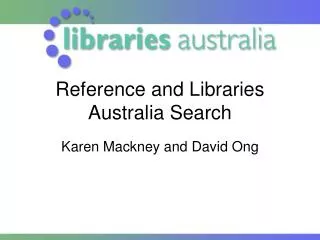 Reference and Libraries Australia Search