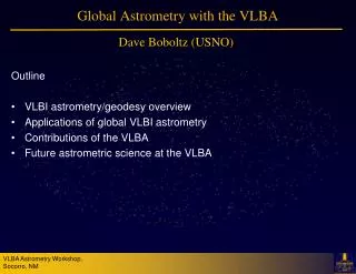 Global Astrometry with the VLBA