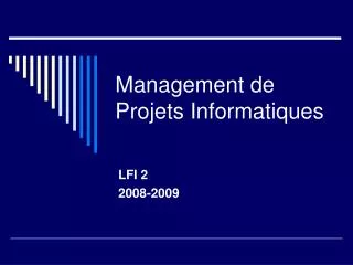management de projets informatiques