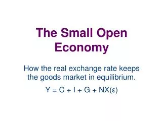 The Small Open Economy