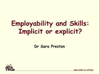 Employability and Skills: Implicit or explicit?
