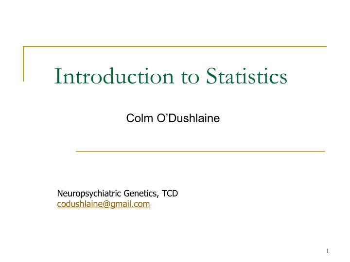 introduction to statistics