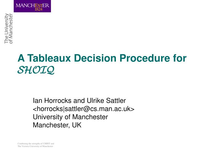 a tableaux decision procedure for shoiq