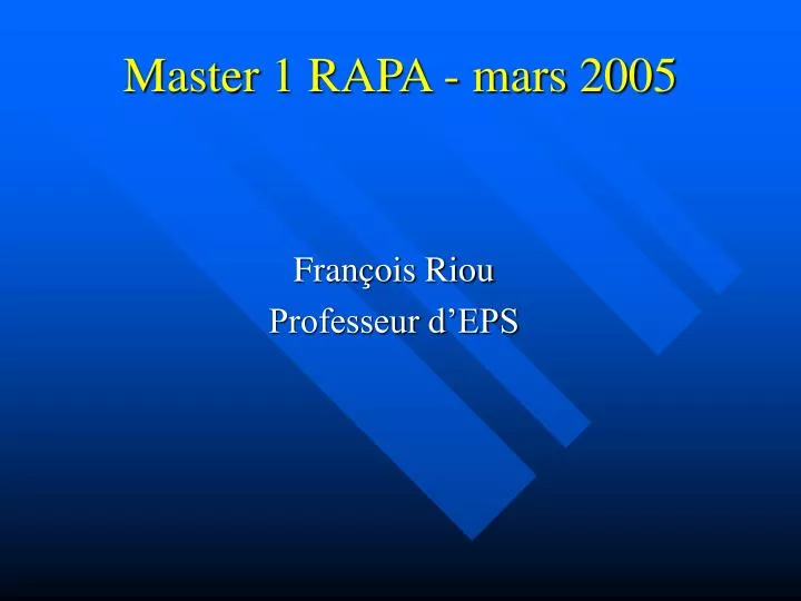 master 1 rapa mars 2005
