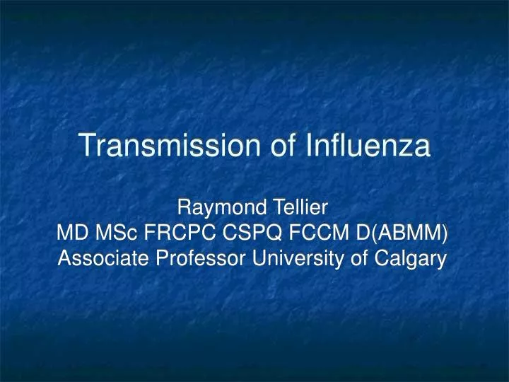 transmission of influenza