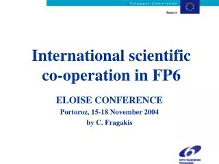 International scientific co-operation in FP6