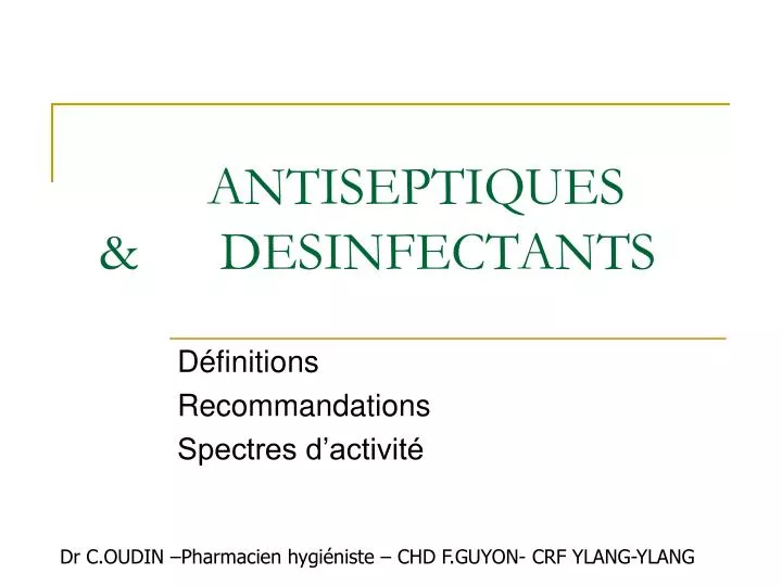 antiseptiques desinfectants