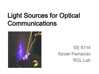 Light Sources for Optical Communications