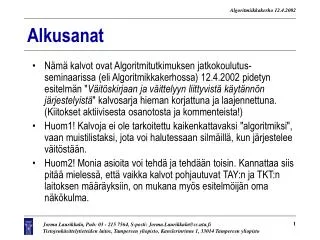 alkusanat