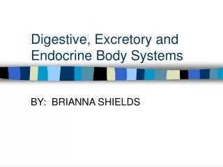 Digestive, Excretory and Endocrine Body Systems