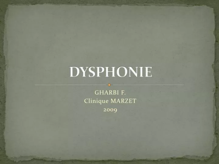 dysphonie