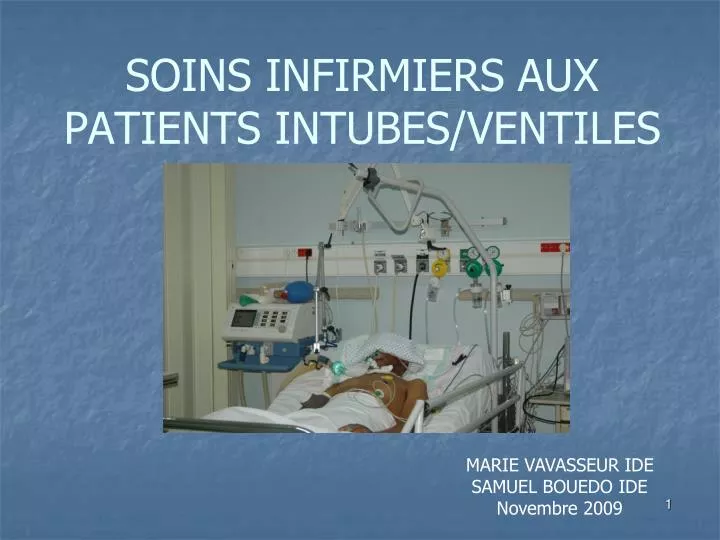 soins infirmiers aux patients intubes ventiles