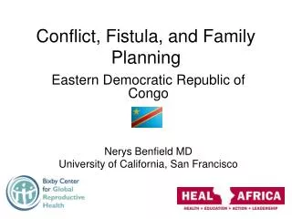 Conflict, Fistula, and Family Planning