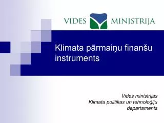 klimata p rmai u finan u instruments