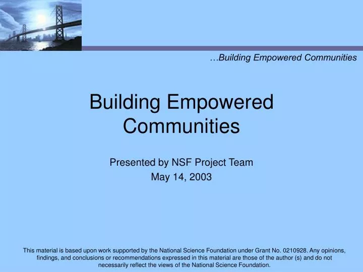building empowered communities