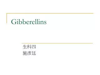 Gibberellins