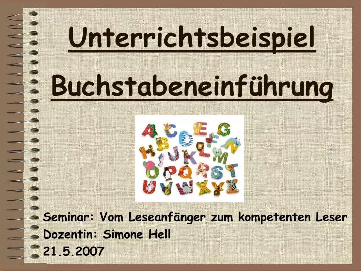 unterrichtsbeispiel buchstabeneinf hrung